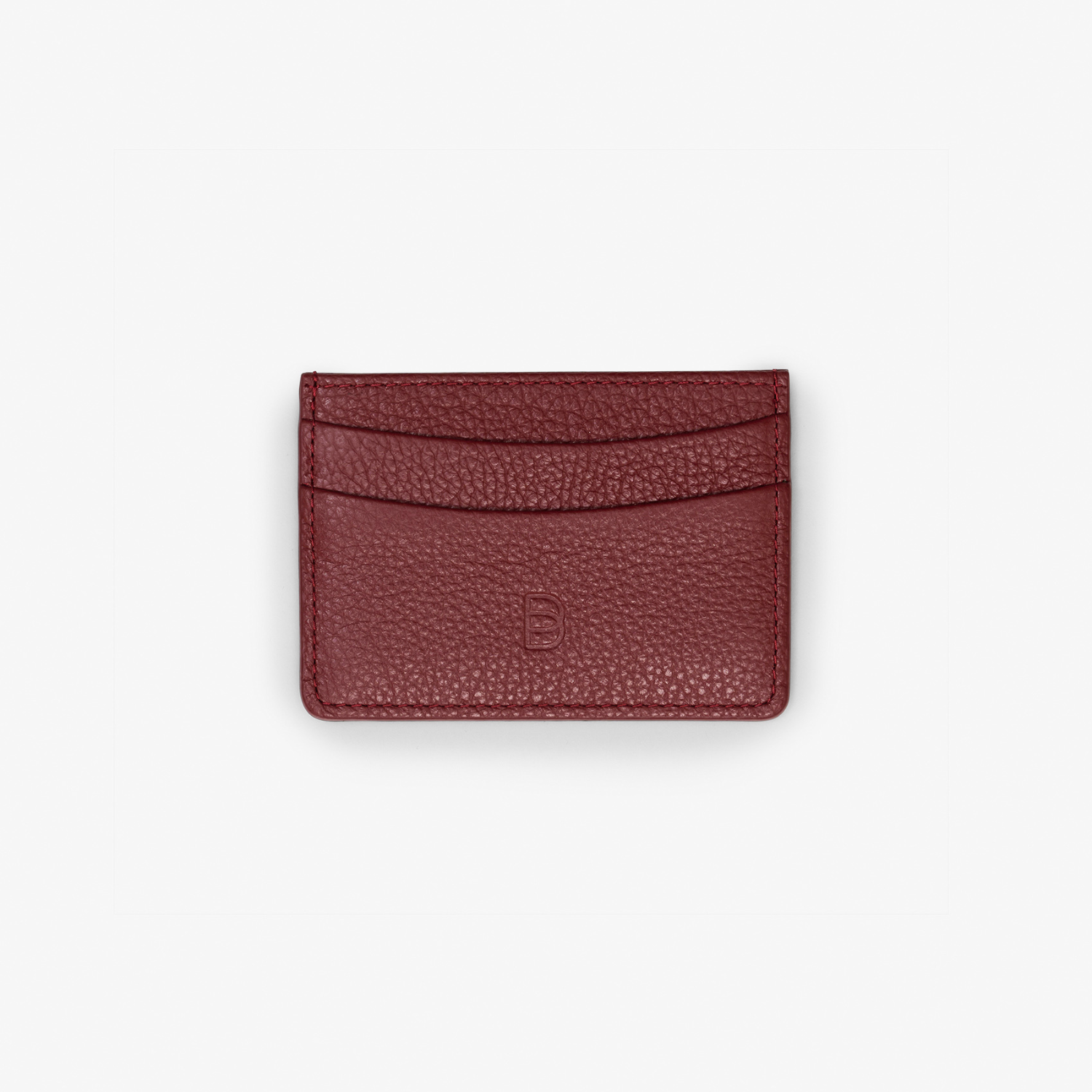 Burgundy Leather Card Holder - Slim & Stylish Wallet