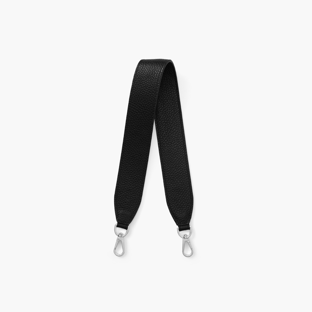 Cross body strap in leather Black