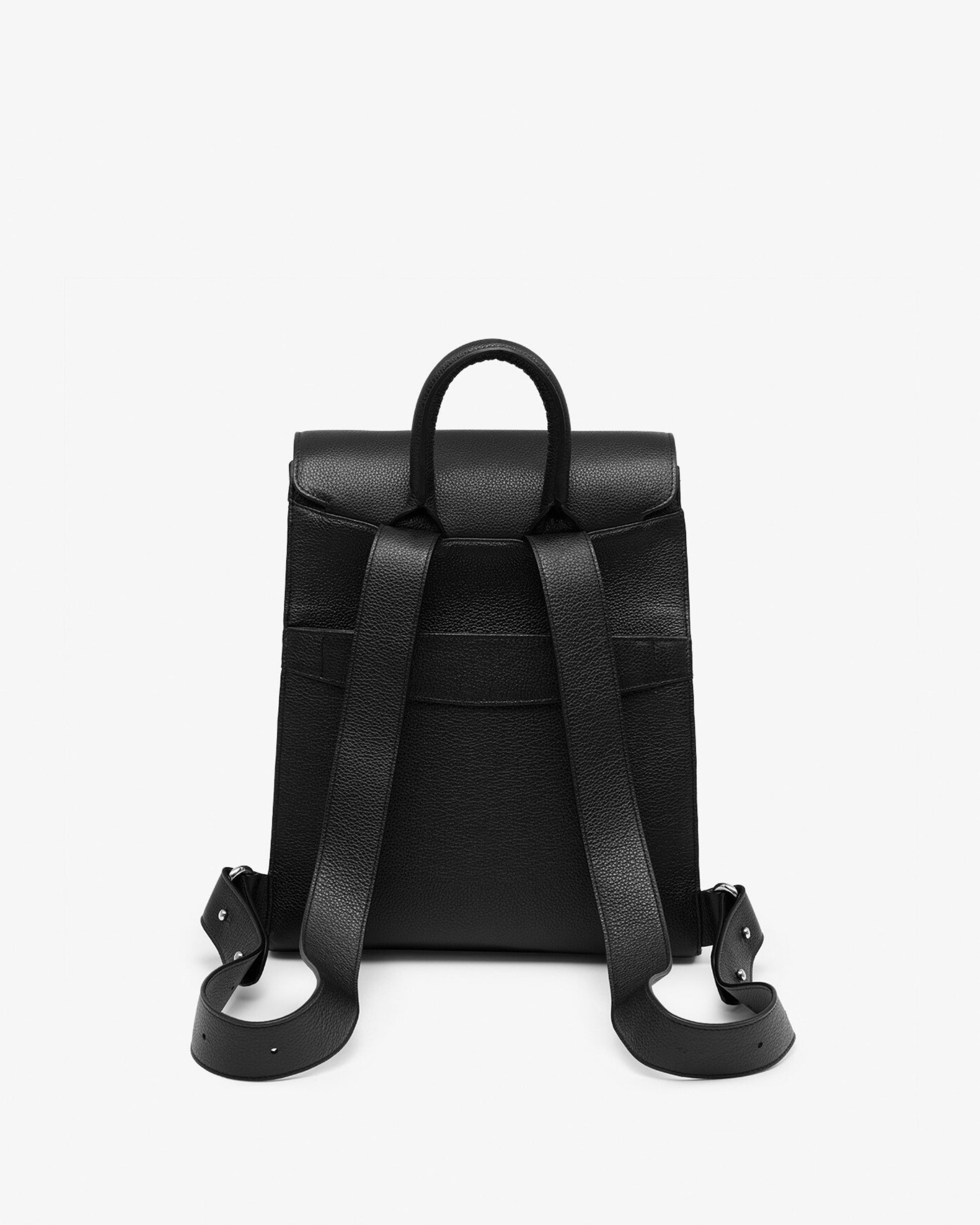 black leather backpack with thick straps Big Black Leather Backpack Purse for women Leather Backpack 13-inch Cuyana