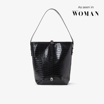 Bucket Bag - Black Croco/Silver