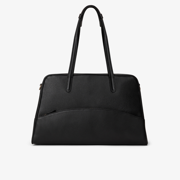 24 Hour Suitcase in black/gold crafted from black leather with gold accents – refined silhouette for travel in style.