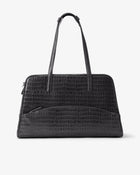 24 Hour Suitcase - Black Croco/Silver