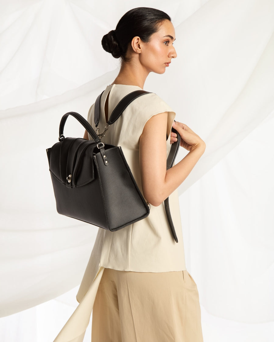 Convertible Briefcase - Black/Silver