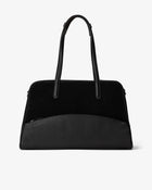 24 Hour Suitcase - Black/Silver Suede