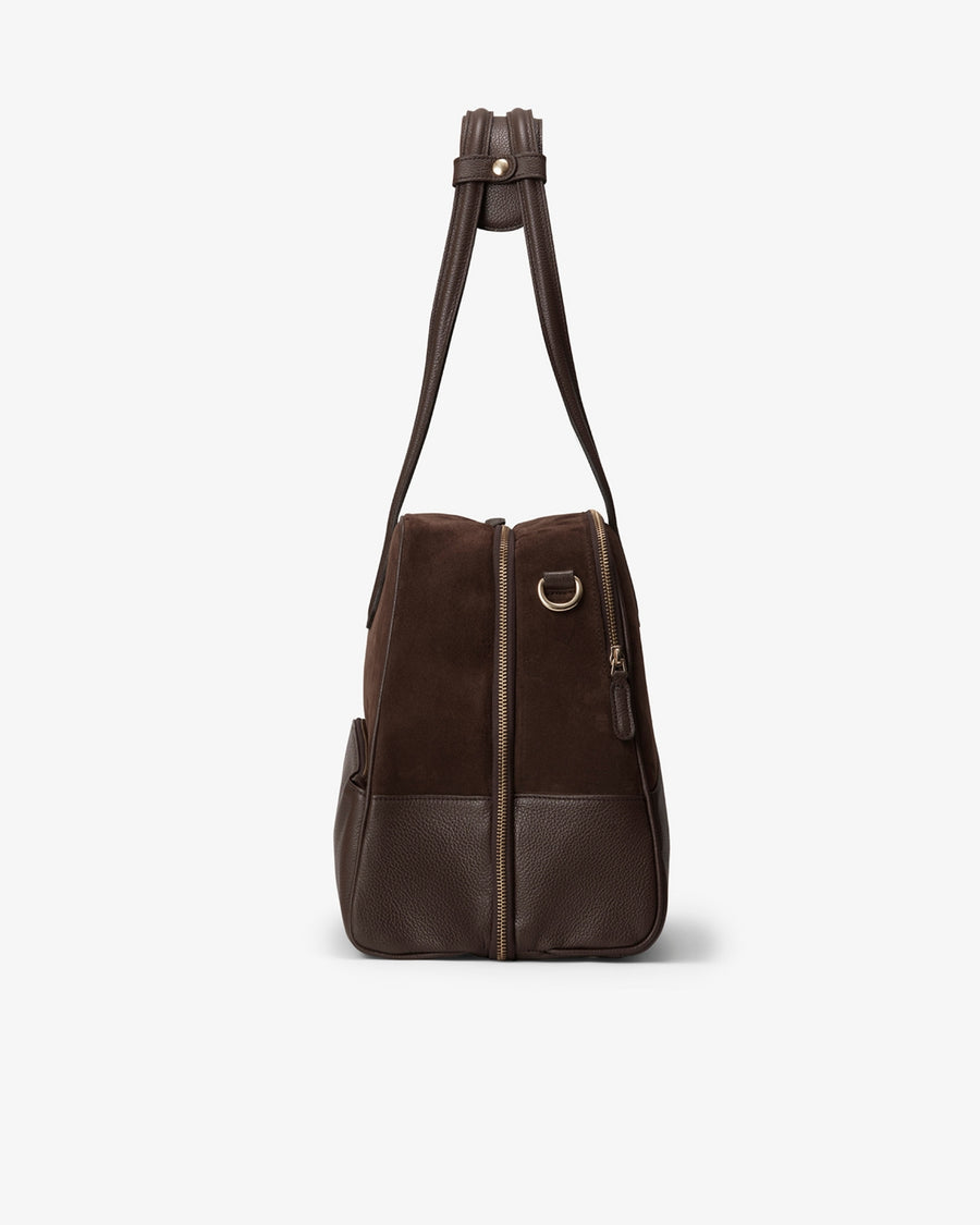 24 Hour Suitcase - Mocha/Gold Suede