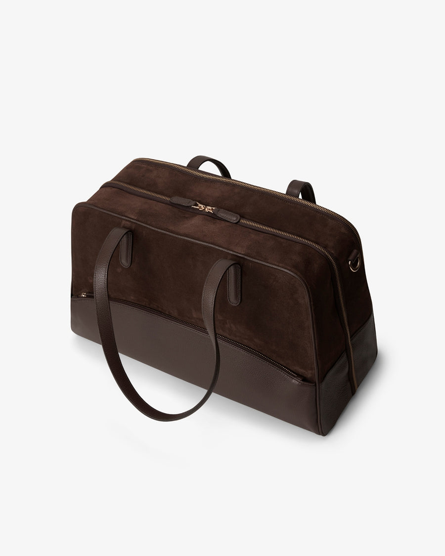 24 Hour Suitcase - Mocha/Gold Suede