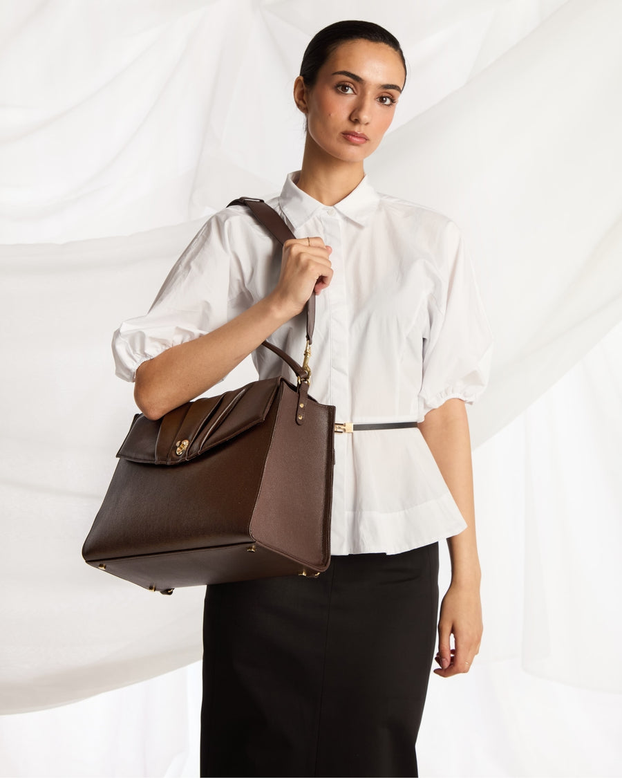 Convertible Briefcase - Mocha/Gold