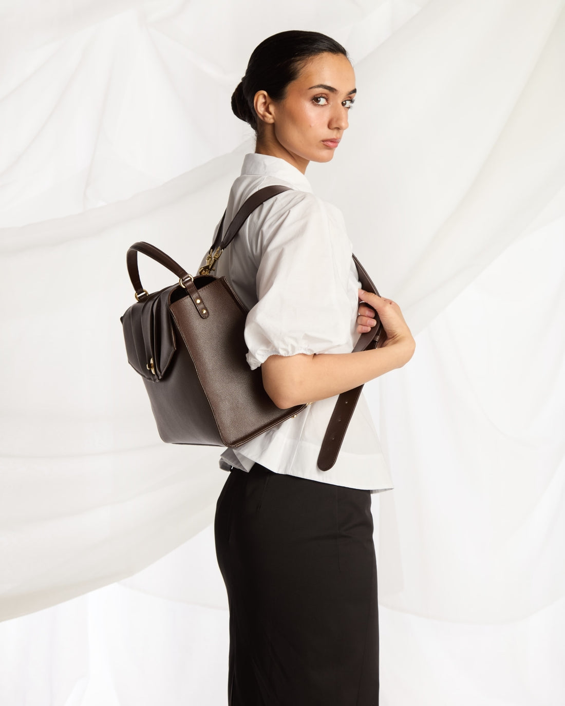 Convertible Briefcase - Mocha/Gold