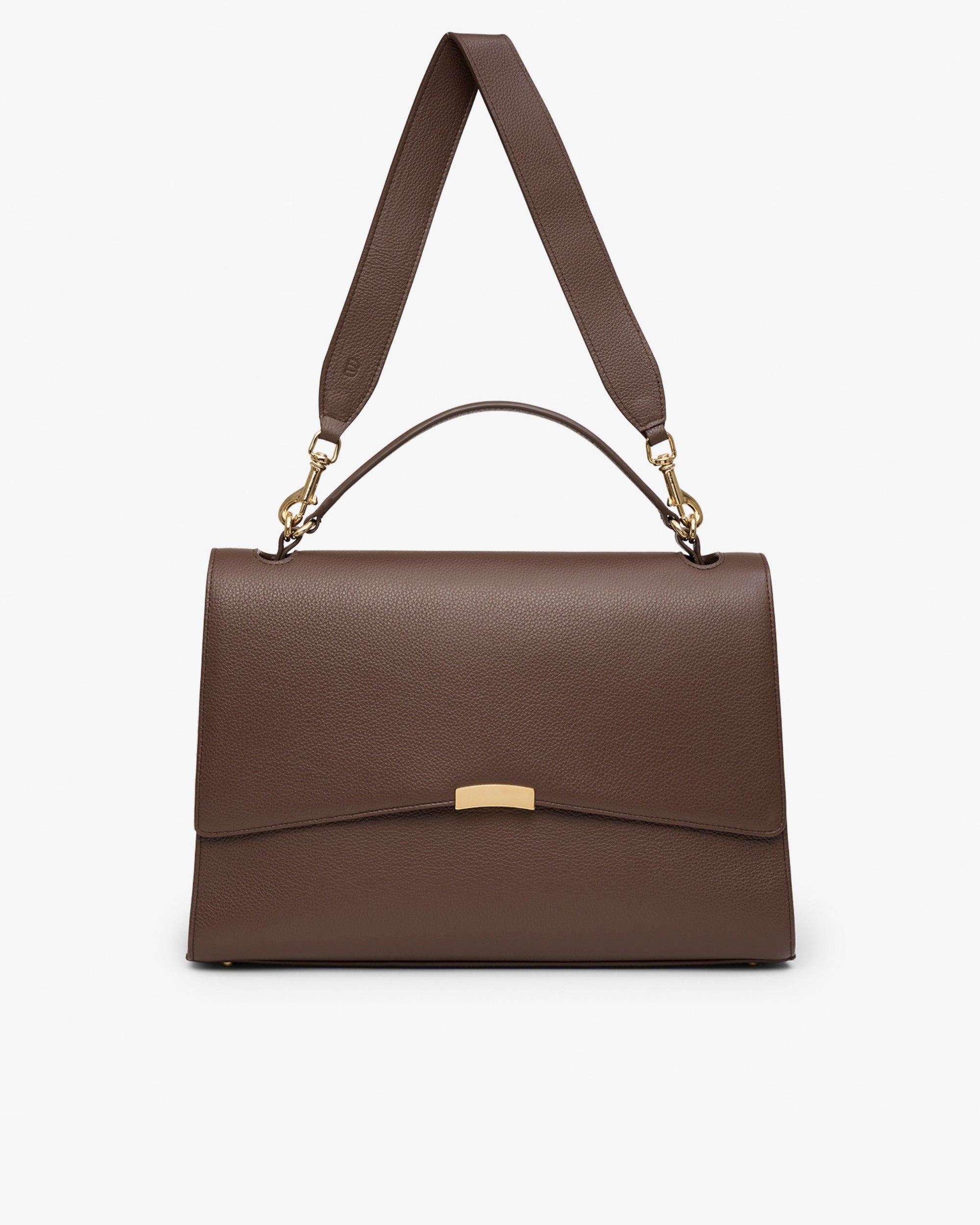 hohoho　TPM ブラウン ハンドバッグ Signature Briefcase – Mocha/Gold | BY BANOO