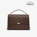 Signature Briefcase in mocha/gold with detachable shoulder strap – versatile and elegant piece for the office or after work.