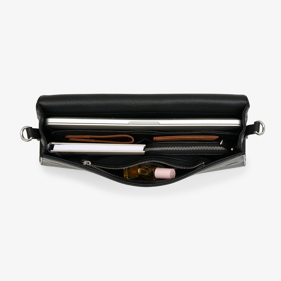Classic Slim Briefcase - Black Croco/Silver