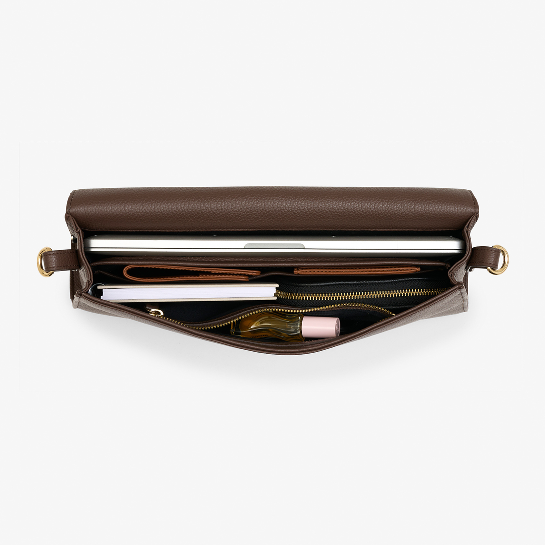 Classic Slim Briefcase - Cacao Croco/Gold
