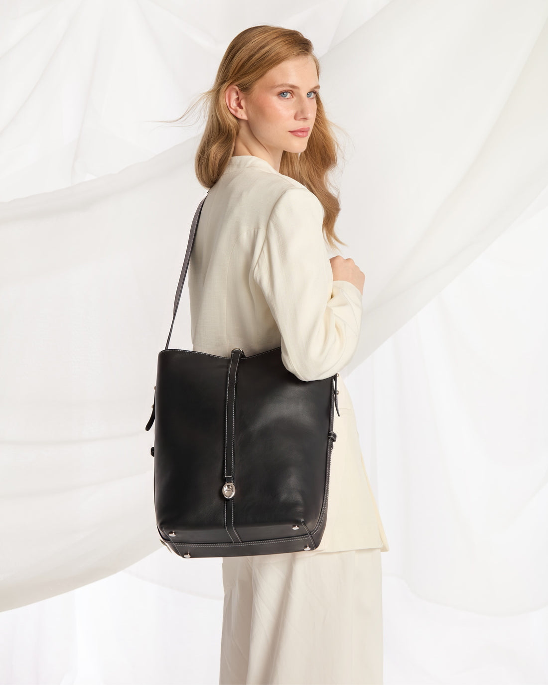 Bucket Bag - Black/Silver Contrast