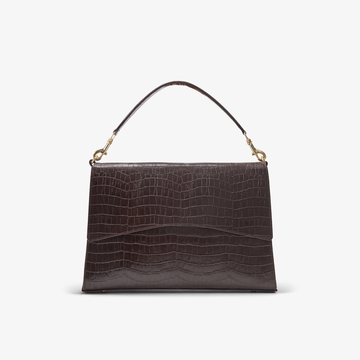 Classic Slim Briefcase - Cacao Croco/Gold