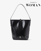 Bucket Bag - Black Croco/Silver