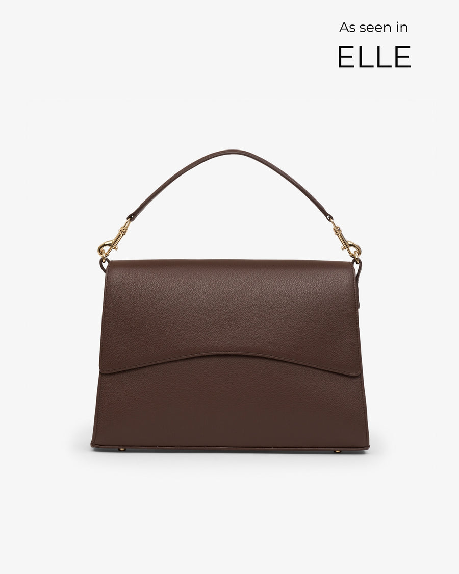Classic Slim Briefcase - Mocha/Gold