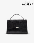 Signature Briefcase 14 - Black Croco/Silver