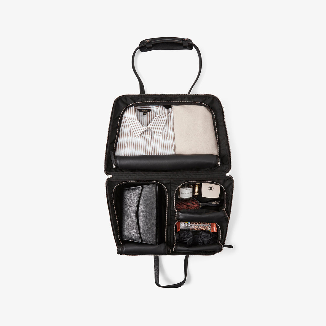 24 Hour Suitcase - Black Croco/Silver